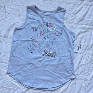 Rumi + Ryder Dinosaur tank top girls medium 8-10 cotton casual sleeveless shirt